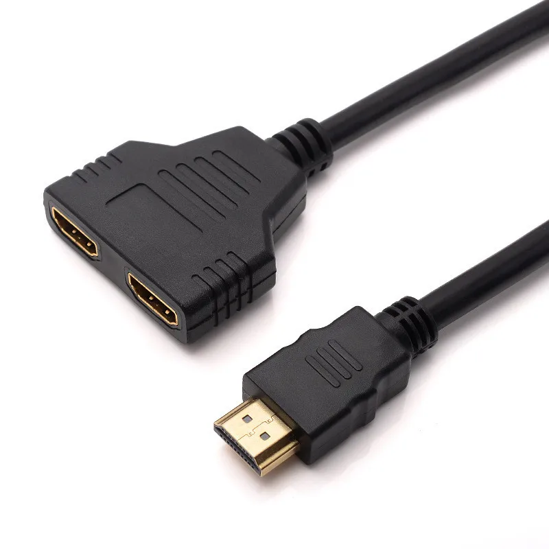 Новое поступление кабель-разветвитель HDMI 1 штекер на двойной HDMI 2 Женский Y сплиттер адаптер в HDMI HD светодиодный ЖК-телевизор 30 см