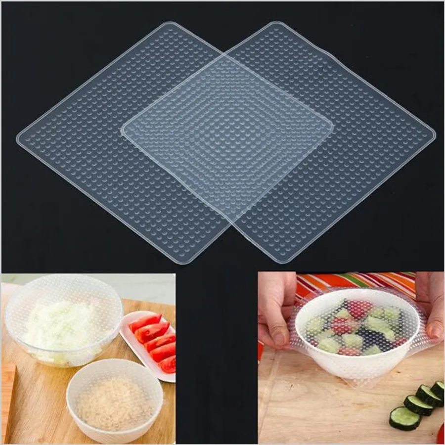 

Multifunctional Silicone Food Wrap Clear Reusable Silicone Wraps Seal Cover Stretch Fresh Keeping Kitchen Tools Cooking