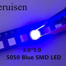 Светодиод 5050 Синий СВЕТОДИОД smd/smt PLCC-6 3 вилочным держателем ультра яркие красные/зеленые/светильник-излучающие высокое качество диоды для подавления переходных скачков напряжения 460-470NM 5,0*5,0 мм синий 5050 1000 шт