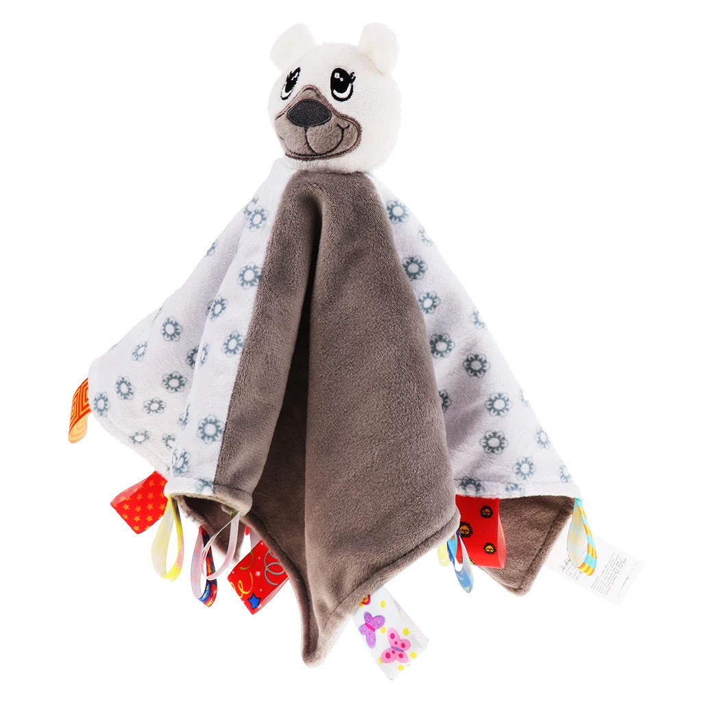 Baby Kids Children Toddler Animal Blanket Soft Plush Teething Security Tag Blankets 32x32cm