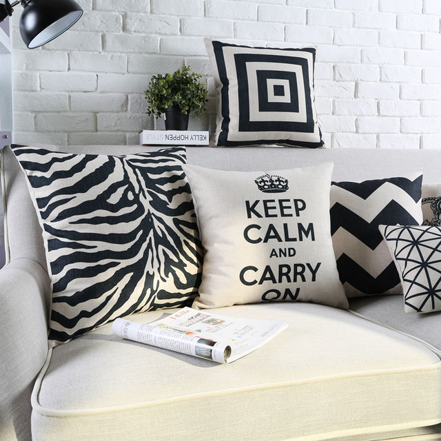 Black and White Zebra Throw Pillow Cases Bedding Sets Collection