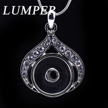 

LUMPER Metal feather Charm Necklace Crystal Turtle Pendant Jewelry For Ginger 18mm Snaps Buttons Necklaces (No necklace) 0104