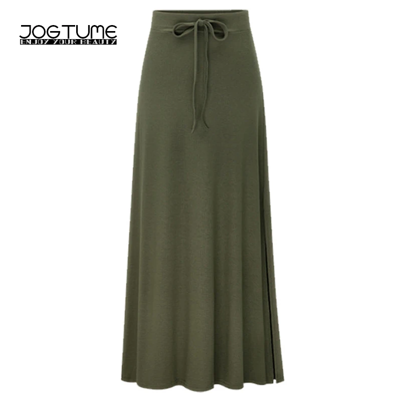 

Spring Summer Plus Size Skirts for Women 4xl 5xl High Waist Stretch Split Bodycon Ladies Long Skirts Femme Black Green Blue