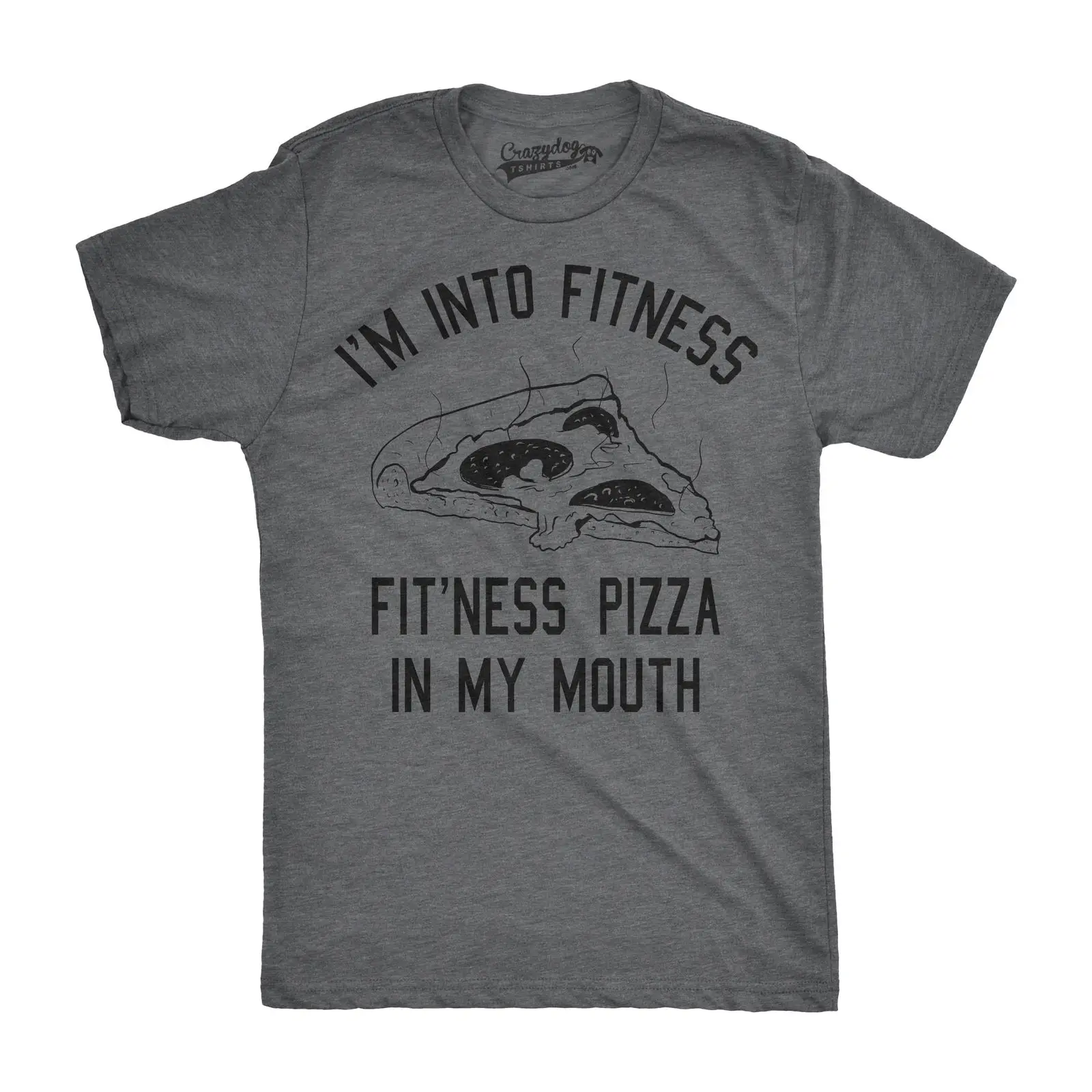 Mens Fitness Pizza In My Mouth TShirt Funny Workout Foodie Tee For Guys Summer Men'S fashion Comfortable t shirt | Мужская одежда