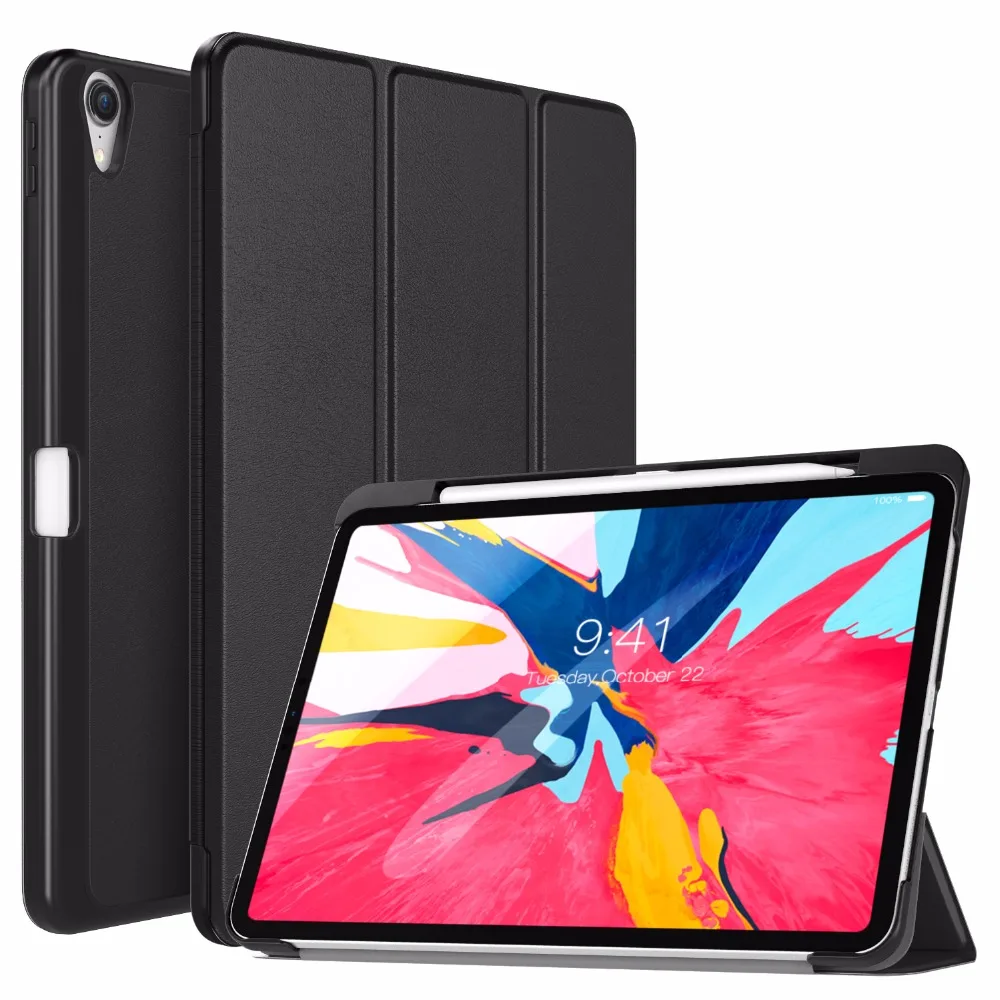 Case For iPad Pro 11&quot 2018 with Pencil Holder [Support Attaches Magnetically to Pair/Charge Function] Smart Protector Cover |