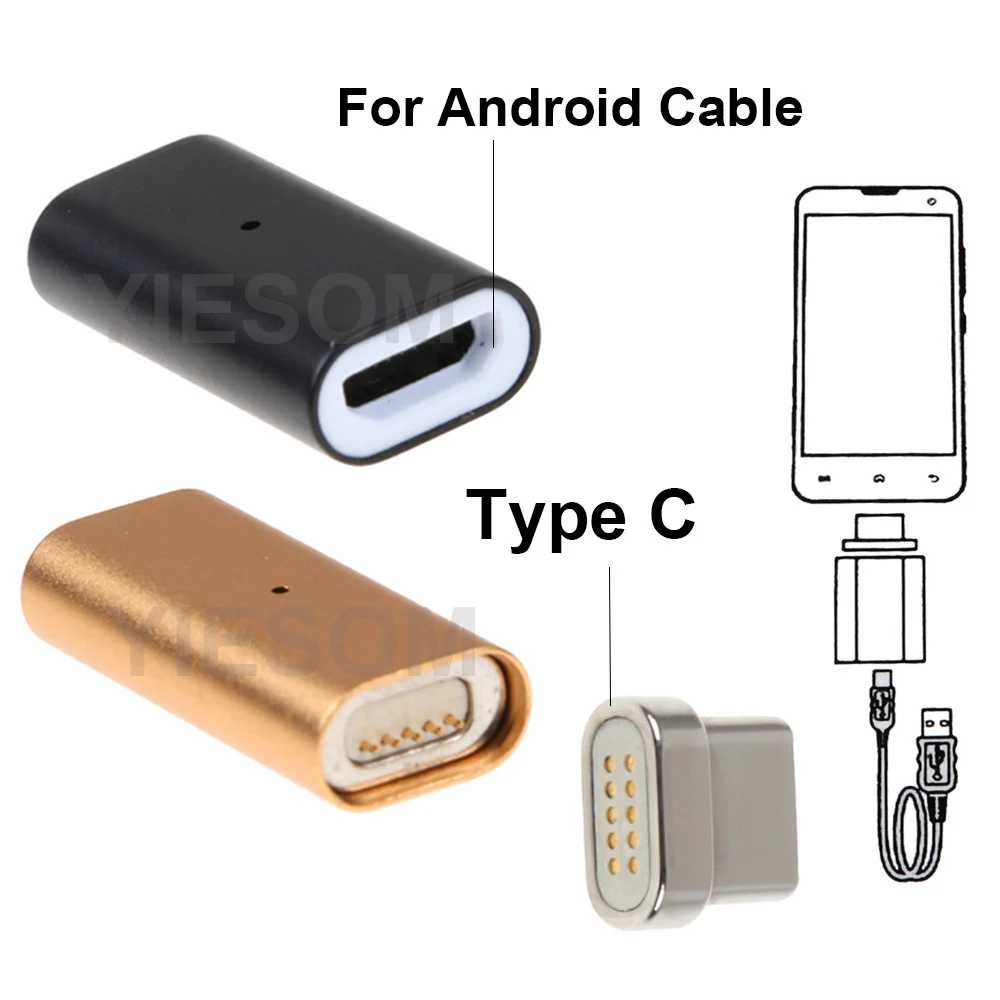 YIESOM Micro USB адаптер для адаптера типа C Магнитный преобразователь для SAMSUNG S8 S9 Plus Note 8 9 Магнитный адаптер type-C вилка+ инструмент