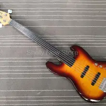 Shelly магазин на заказ с Золотистым Покрытием клен Топ Джаз с корпусом из ольхи бас черное дерево без резинки 5 струн активный провод электрическая бас гитара