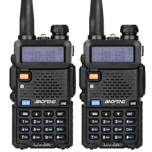 2pcs/lot Baofeng UV-5R Walkie Talkie Ham Radio UHF&VHF 136-174MHz&400-520MHz 128 Dual Band Two Way Radio 5W HF Transceiver