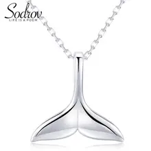 SODROV ожерелье с дельфинами кулон 925 серебро женские ювелирные изделия HN029