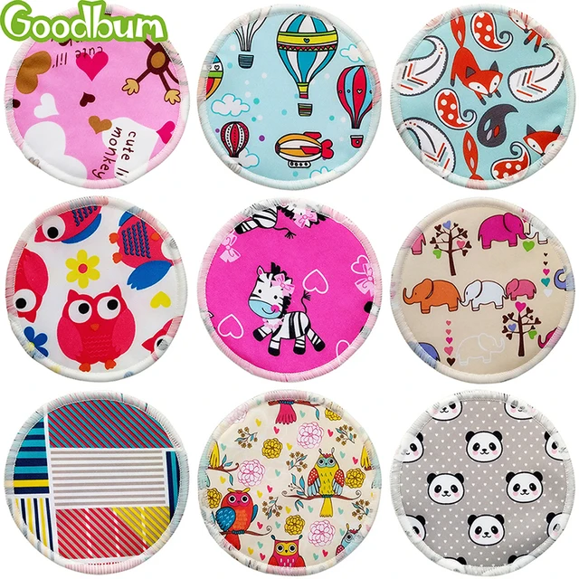 Goodbum 8PCS Organic Bamboo Breast Pad Nursing Pads For Mum Waterproof Washable Feeding Pad Bamboo Stay Dry Reusable Breast Pads