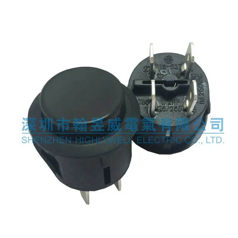 

Original new 100% import 10A button switch dual road two open key switch 20MM open hole R13-527A black