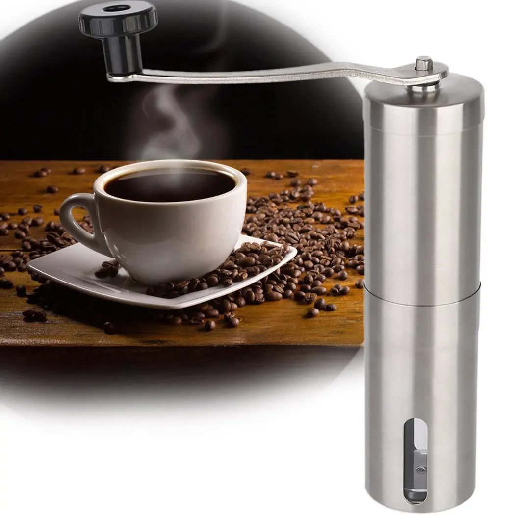 Manual Coffee Grinder, Brushed Stainless Steel, Portable Coffee Grinder