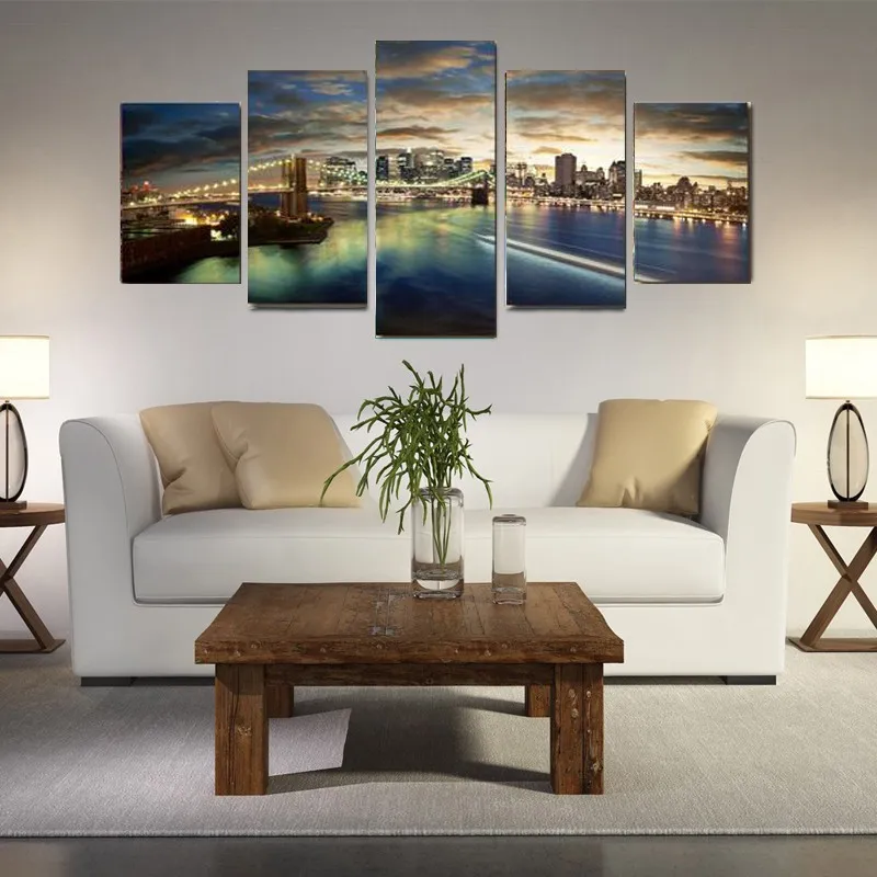 No-Frame-5-Panel-Modern-Mural-Paintings-Print-Wooden-Trestle-Sunrise-Landscape-Wall-Art-Picture-For (1)