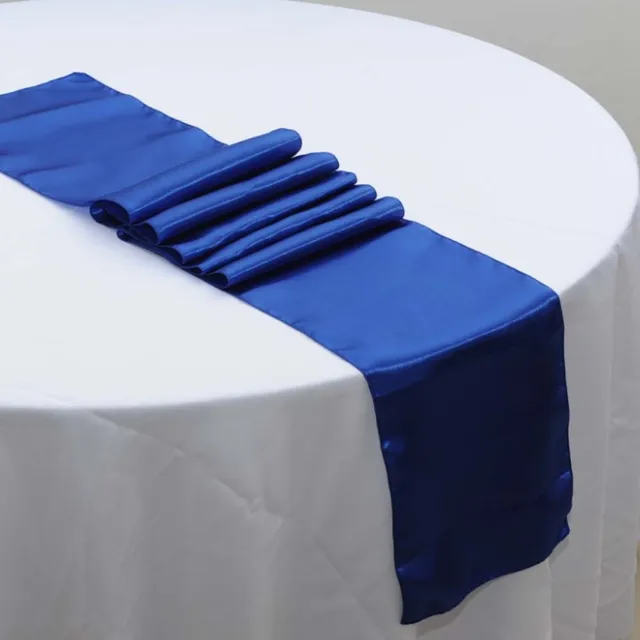 10 pieces Royal Blue Satin Table Runner 12inch x 108inch (30cm x 275cm
