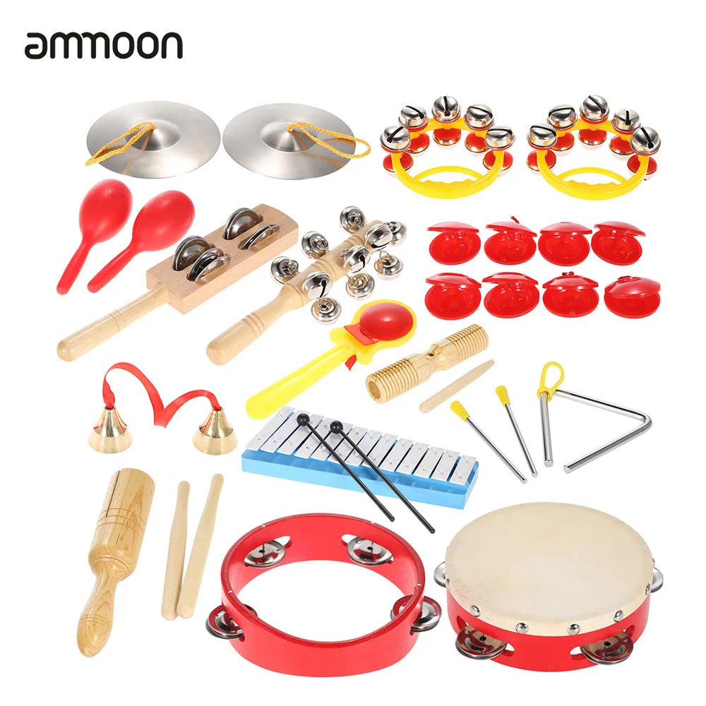

High Quality 24 pcs Percussion Set Kids Children Toddlers Musical Instruments Toys Band Rhythm Kit with Carrying Bag
