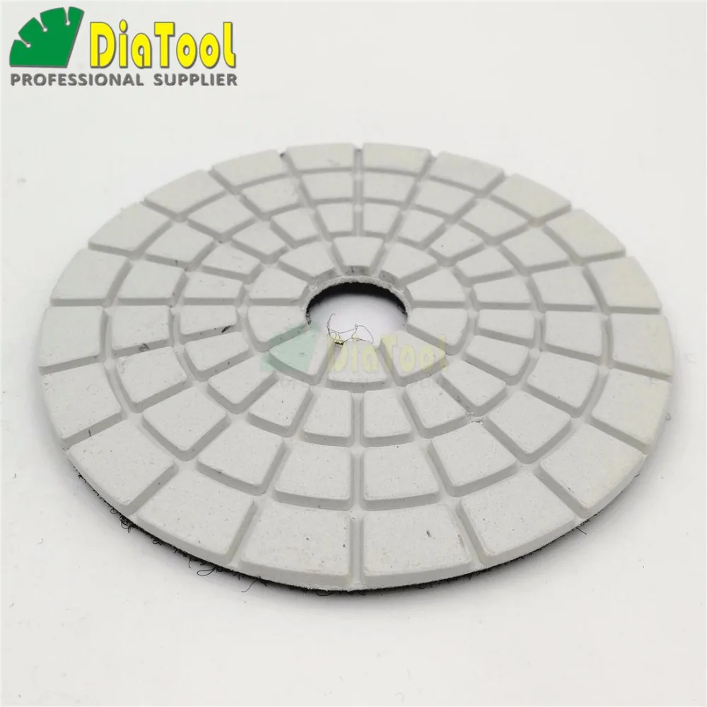 10pcs white buff Diamond flexible Wet polishing pad for granite, marble and ceramic, Spiral type Dia 100mm/4" Free shipping
