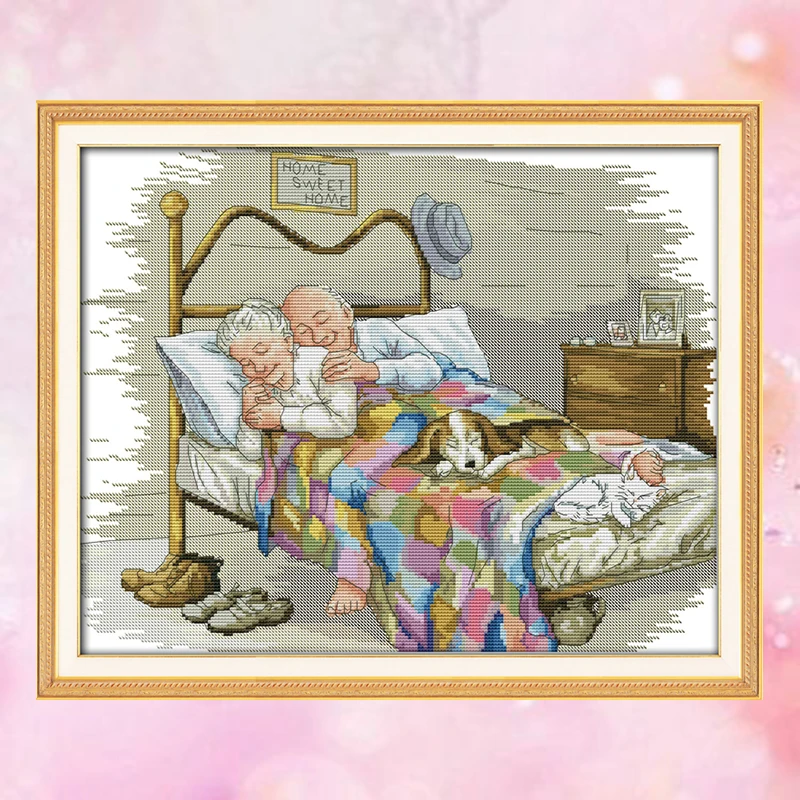Joy Sunday cross stitch kits diy old married couple DM14CT11CT cotton
