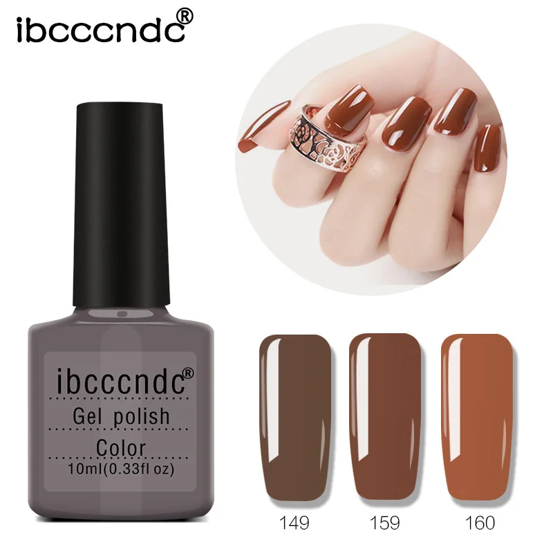 

10ml Brown Series Colors Nail Gel Polish Soak Off UV Led Semi Permanent Gel Varnish Lacquer Base Top Coat Nail Art Manicure Gel