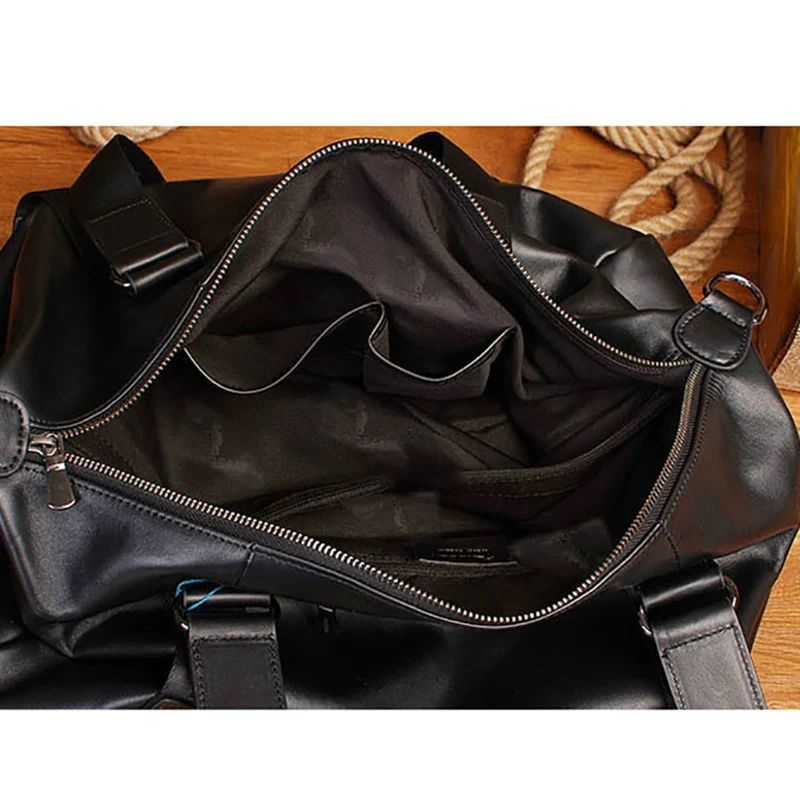 AETOO мужские дорожные сумки, кожаная ручная сумка через плечо, большая Вместительная дорожная короткая деловая модная сумка для багажа