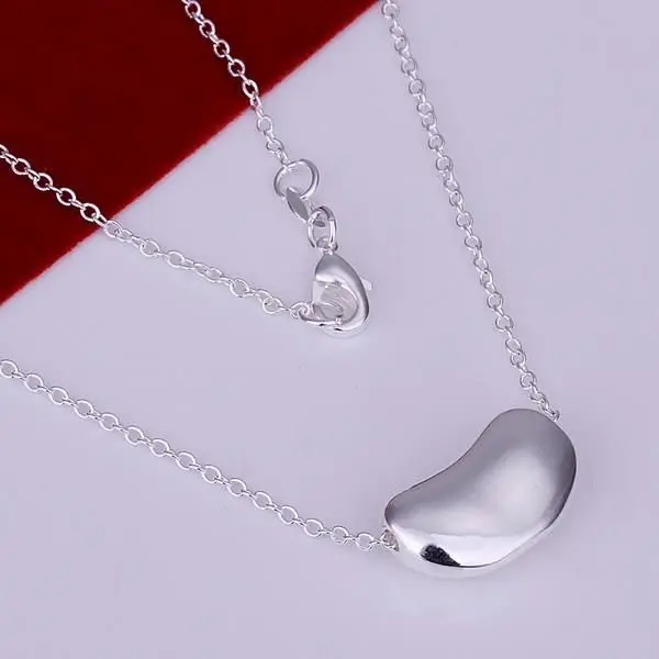 N108 Lucky Charm Silver Color Pendants For Women Sterling Jewelry Necklace Accessories Fashion Big Bean /deualwba | Украшения и