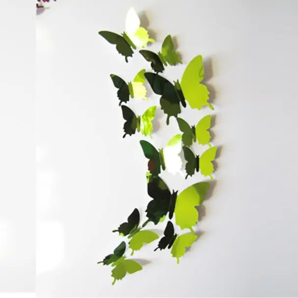 Наклейки на стены Наклейка Бабочки 3D Зеркало Wall Art Home Decors X7.19