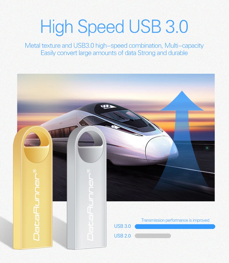 DataRunner высокое Скорость USB Flash Drive 64 GB Металл флешки 32 GB USB Stick 3,0 мини флешки 8 GB 16 GB Водонепроницаемый USB Memory Stick