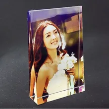 XINTOU цветные печатные хрустальные фоторамки Индивидуальные белые стеклянные картины рамки для свадьбы подарок ко Дню Святого Валентина