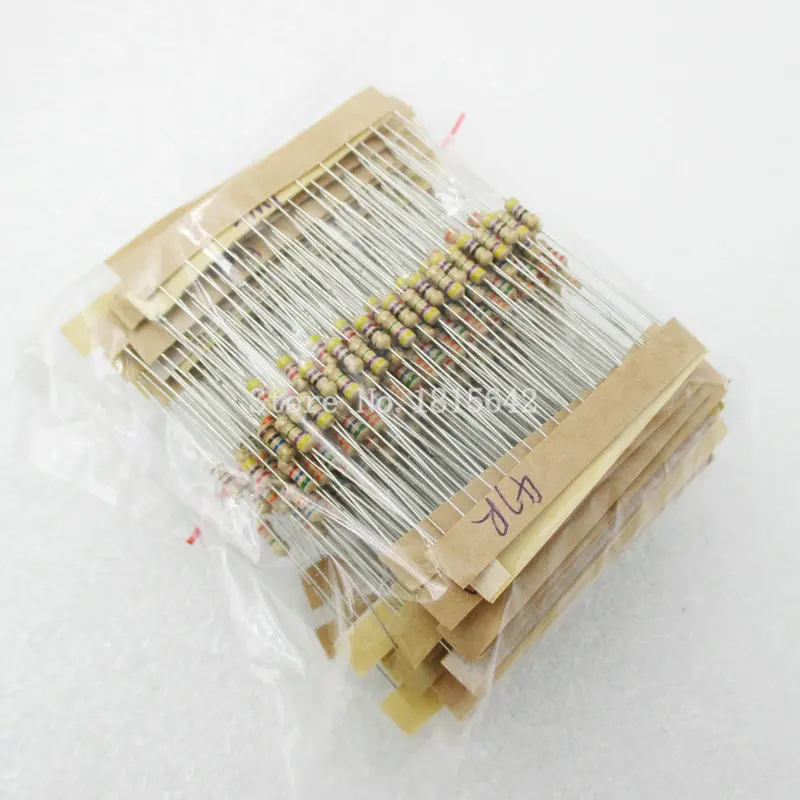 500PCS/LOT 50 Values Each 10Pcs 1 ohm-10M ohm 1/4W Power 0.25W 1% Tolerance Carbon Film Resistors Assorted Assortment Kit