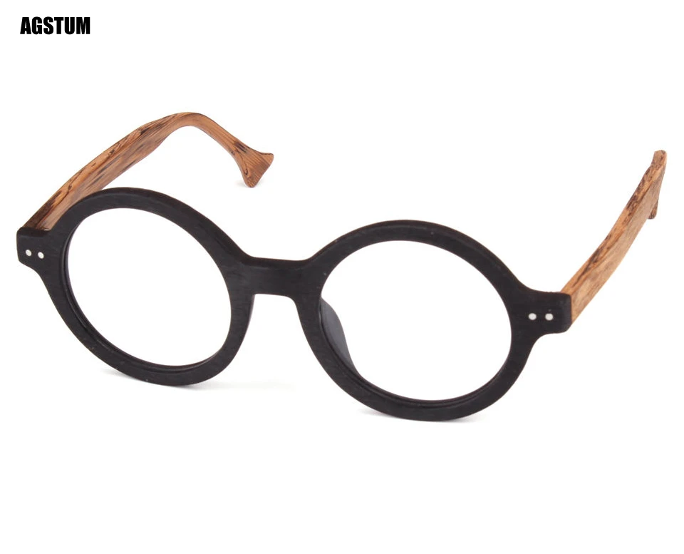 42ミリメートルウッドフレームレトロラウンドヴィンテージ手作りメガネ眼鏡フレーム眼鏡rx Eyeglass Frames Frame Spectaclesglasses Eyeglasses Frame Aliexpress