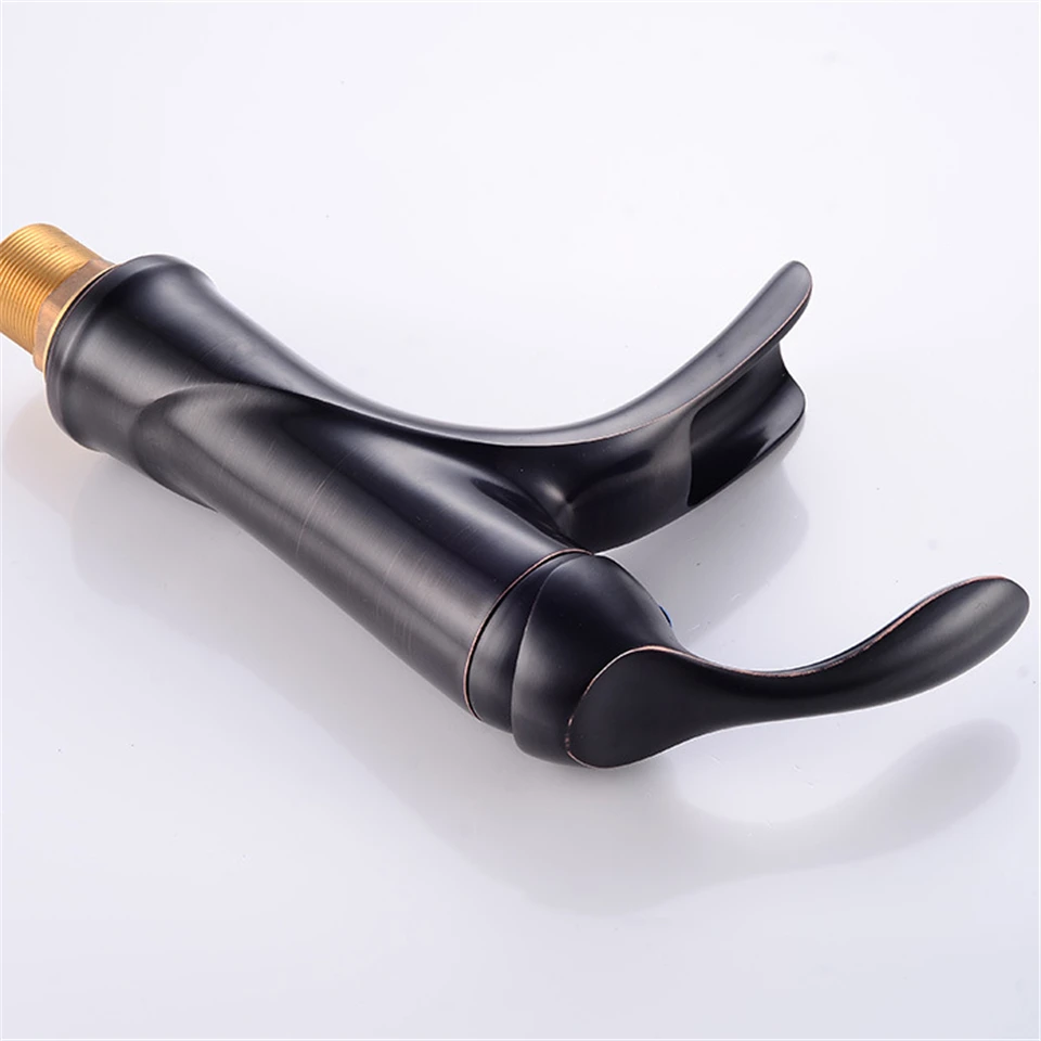 Luxury Waterfall Tap Tall Bathroom Basin Faucet Robinet Lavabo Waterfall Black Bathroom Faucet Rustic Tap Basin Mixer Robinet (2)