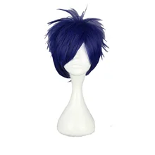 MCOSER 30 см синтетические короткие прямые темно-синие Косплей парики Высокая температура волокна волос WIG-370D