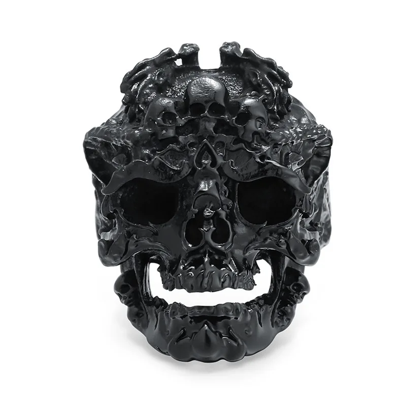 

OLOEY Hot Men's Rings Retro Punk Skull Ghost Head Finger Rings Fashion Hip Hop Party Club Jewelry Accessories Gifts Male