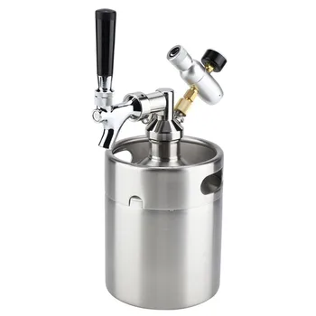 

TTLIFE 1.8L Stainless Steel Beer Keg With Faucet Tap Pressurized Home Beer Brewing Craft Beer Dispenser Growler Beer Keg System