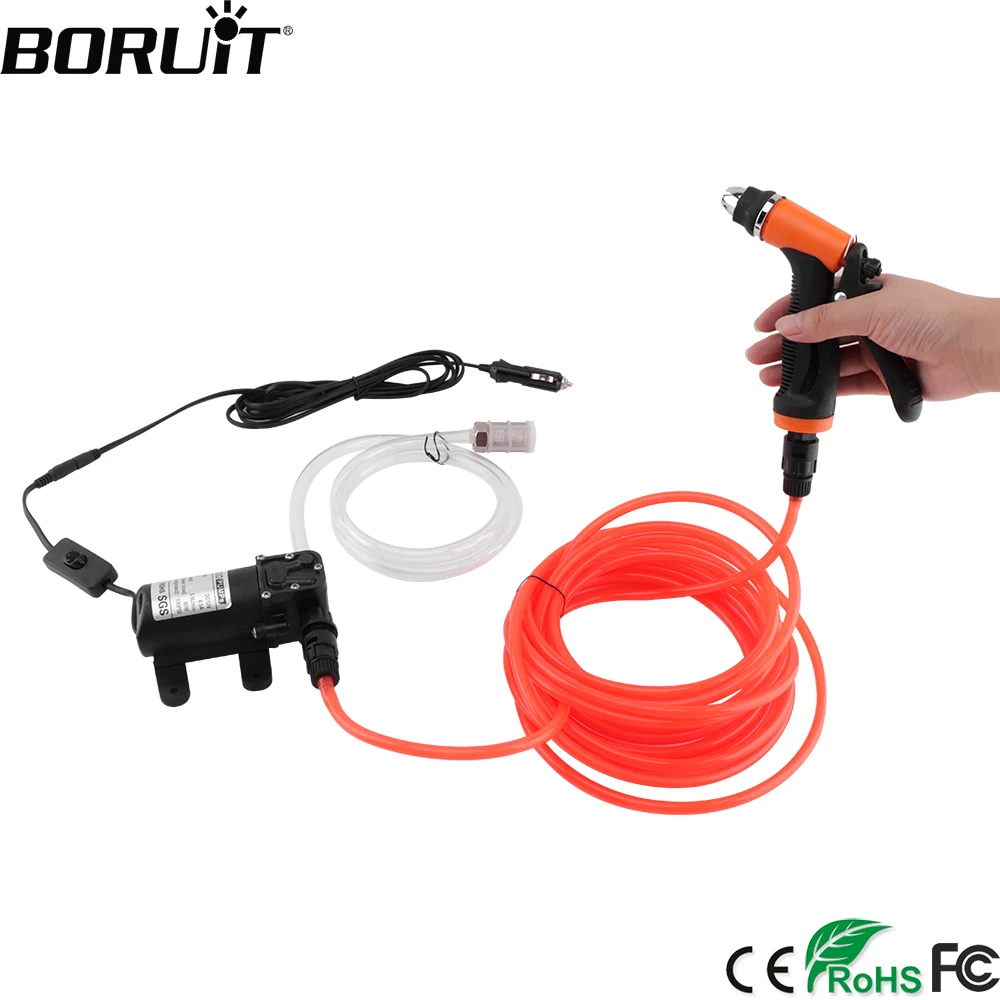 BORUiT Car Washer 12V High Pressure Gun Pump Cleaner Car Care Portable