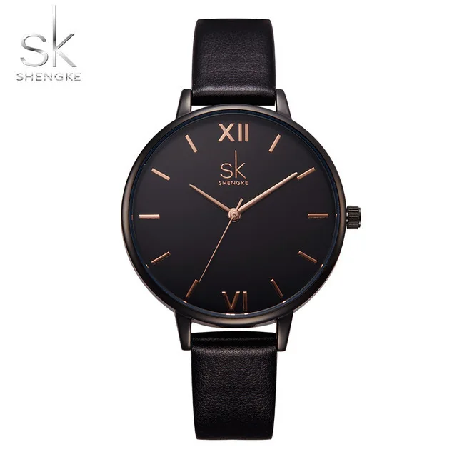 

Shengke Brand Watches Causal Women Leather Watch Mixmatch Ladies Watch Black Leather Strap Wristwatch 4 Colors Montre Femme SK