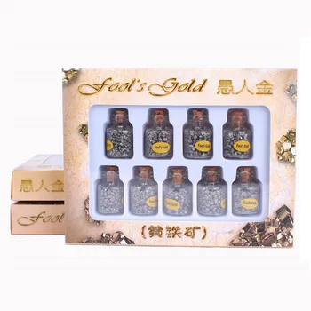

9pcs/set Natural Pyrite Crushed Stone Bottle Specimens Wishing Bottle Gathers Feng Shui Gems Crafts