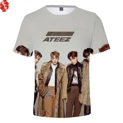 ATEEZ 3D печатных футболки K-POP Для женщин/Для мужчин Модная Летняя футболка с короткими рукавами 2019 Лидер продаж Повседневное уличные футболки