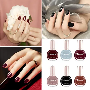 

12ml Eco-Friendly Nail Polish Armor Tasteless Long-lasting Lacquer Art Decoration Waterproof Water Base Pigment Black Red Nude