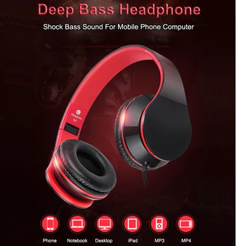 

Wired Headphones Stereo Headfone Big Earmuff Casque Audio Headset Earphone For PC Aux Head Phone Set For Computer Mobile Phone