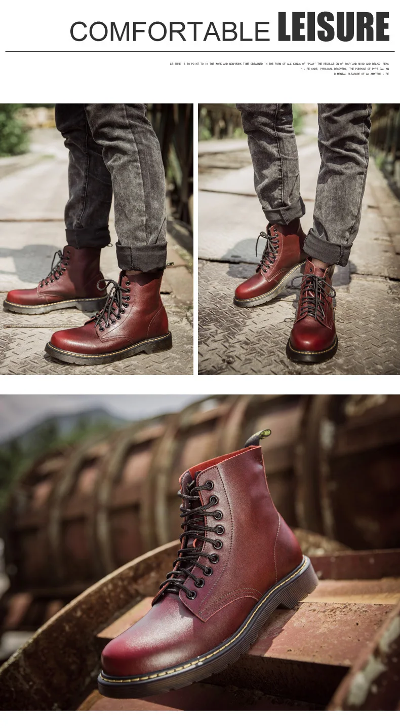 Мужские ботинки на шнуровке; ботильоны из натуральной кожи в байкерском стиле; Мужская обувь в британском стиле; уличные ботинки-дезерты; большие размеры; 3A