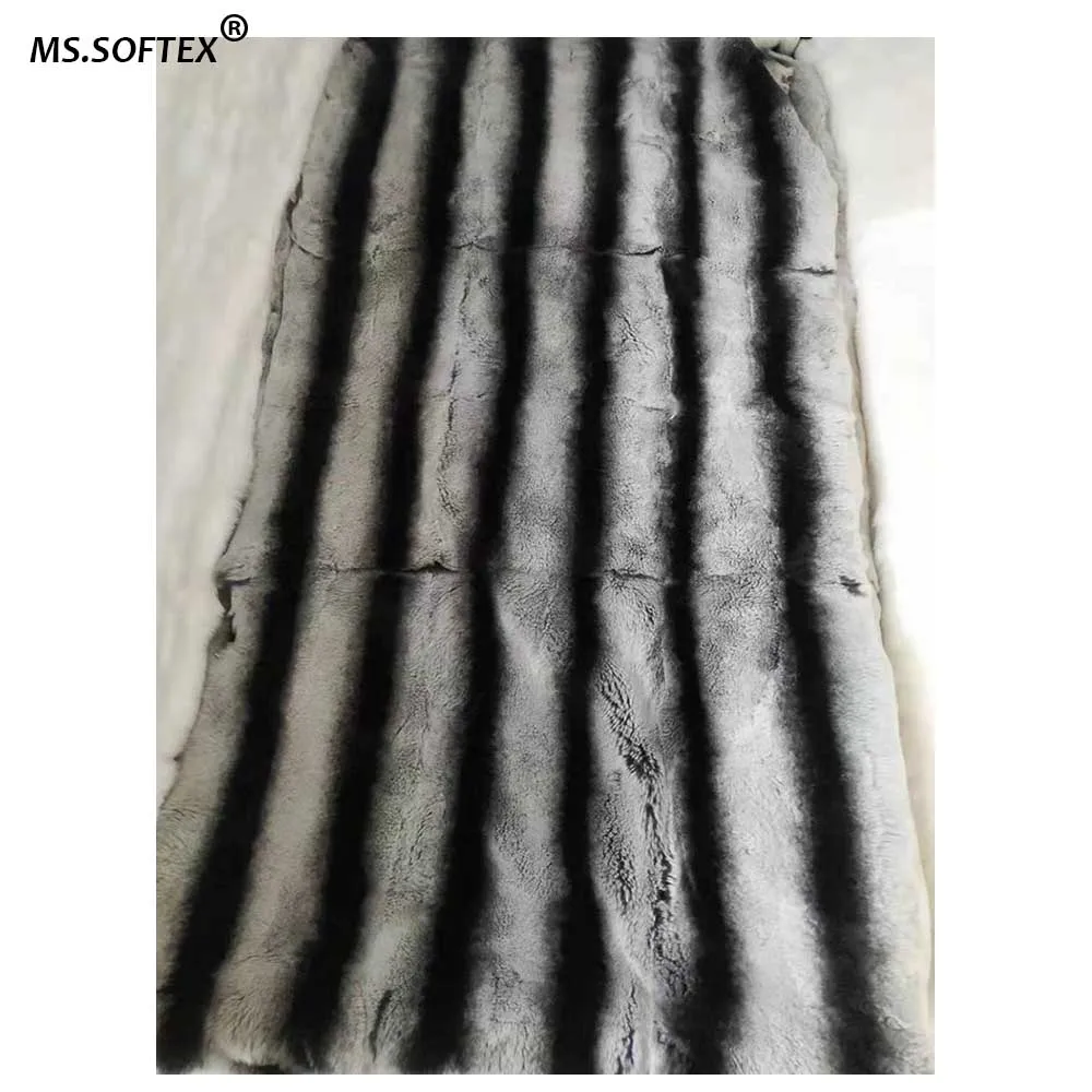 

MS.Softex Natural Rex Rabbit Fur Plate Chinchilla Rex Rabbit fur Blanket Raw Material DIY Natura Fur Skins Hand Made Factory OEM