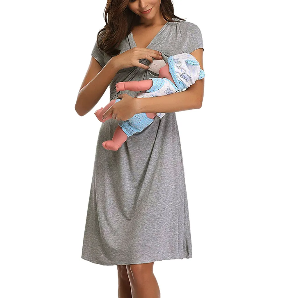 Одежда для беременных; Топ для кормящих детей с короткими рукавами; одежда для сна; рубашка для беременных; одежда для грудного вскармливания; Ropa Embarazada Hamile Elbise