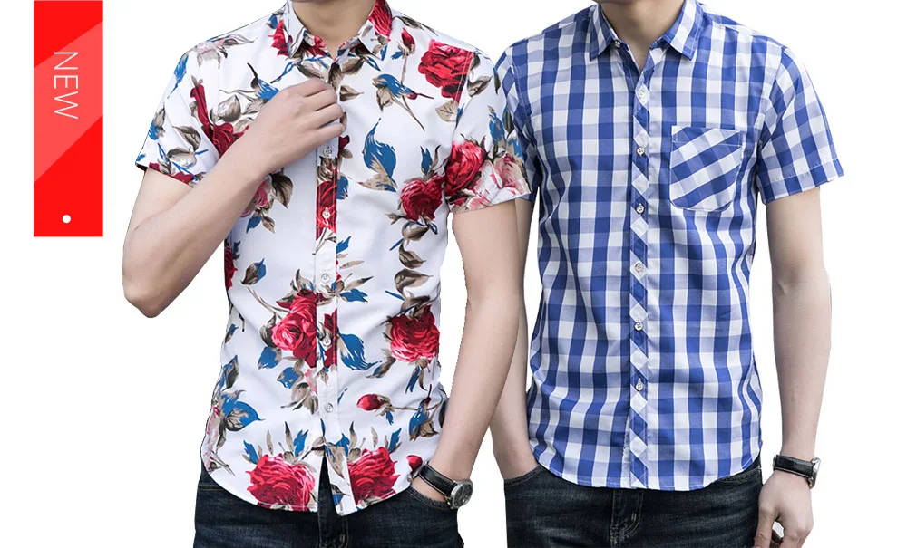 Корейская модная мужская рубашка с принтом, летняя повседневная хлопковая белая рубашка с коротким рукавом, приталенная Мужская одежда, 5XL 6XL 7XL