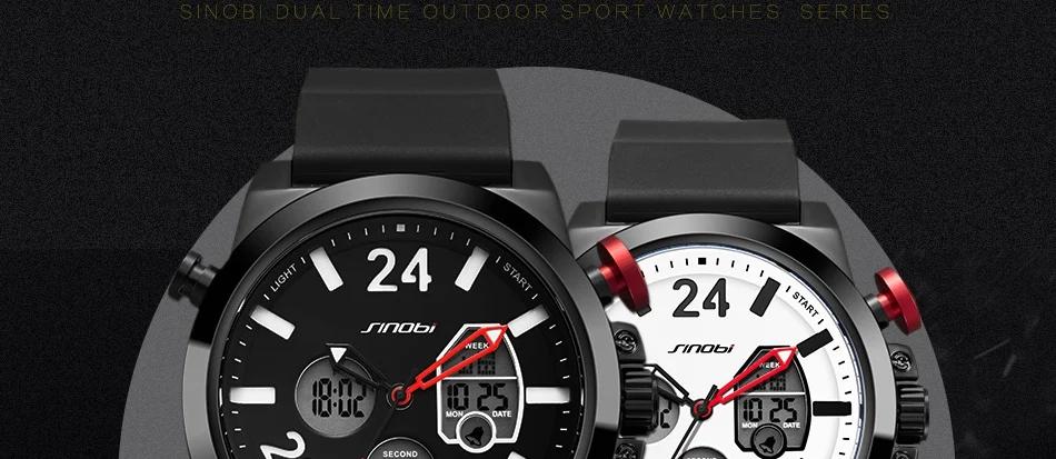 SINOBI мужские наручные часы светодиодный хронограф часы мужские военные водонепроницаемые кварцевые мужские часы цифровые спортивные часы Relogio Masculino