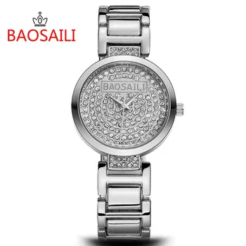 

BAOSAILI Brand Fashion Bling Bling Women Gemstone Watches Relojes Para Mujer Ladies Analog Quartz Clock Kadin Saat