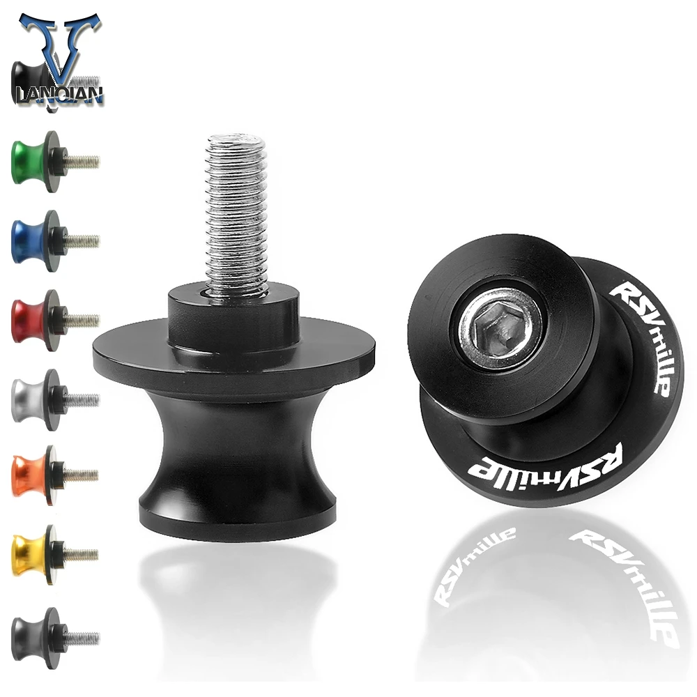 

Motorcycle CNC Spools Stand Arm Drop Screw Slider 6MM Swingarm Sliders For Aprilia RSV MILLE S R 1999 2000 2001 2002 - 2008