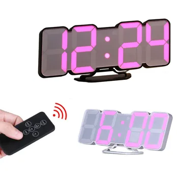 

Voice Control 3D LED Digital wall clock Remote Control Electronic Table watch on the wall nixie kitchen clock horloge mural home