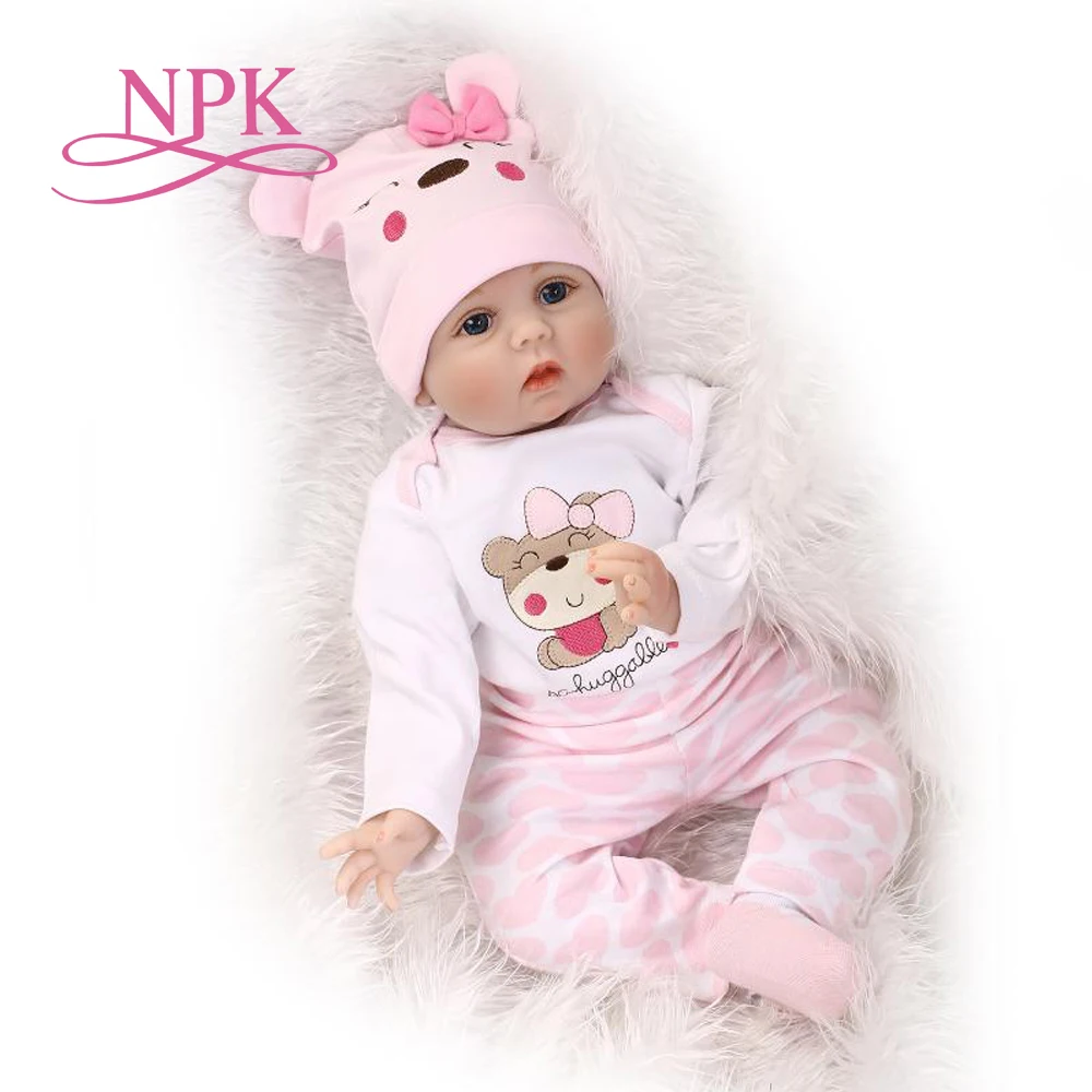 

NPK 55CM Soft Body Silicone bebes Reborn Baby Doll Toy For Girls NewBorn Baby Birthday Gift Bedtime Early Education Christmas