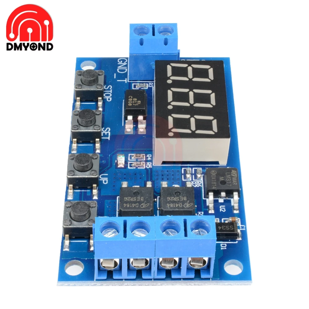 DC 12V 24V Таймер Выключатель задержки плата цикл запуска двойной МОП трубка