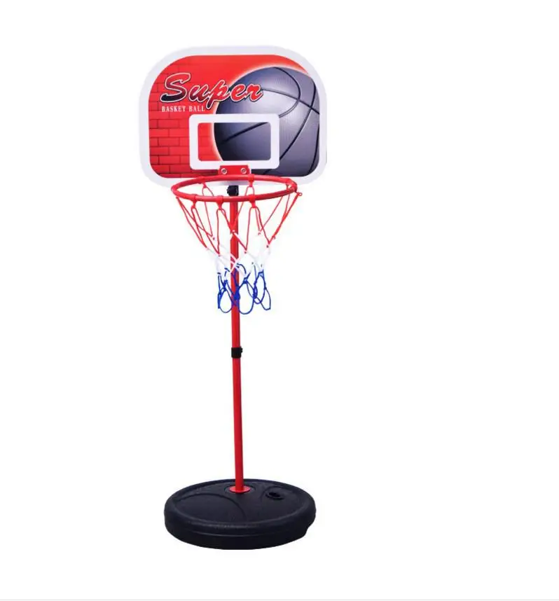 Niños ajustable soporte del baloncesto aro interior de tiro al aire libre juguete con poste de Metal